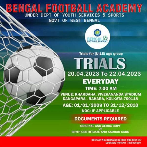 You are currently viewing Bengal Football Academy CLF Trials, Kolkata