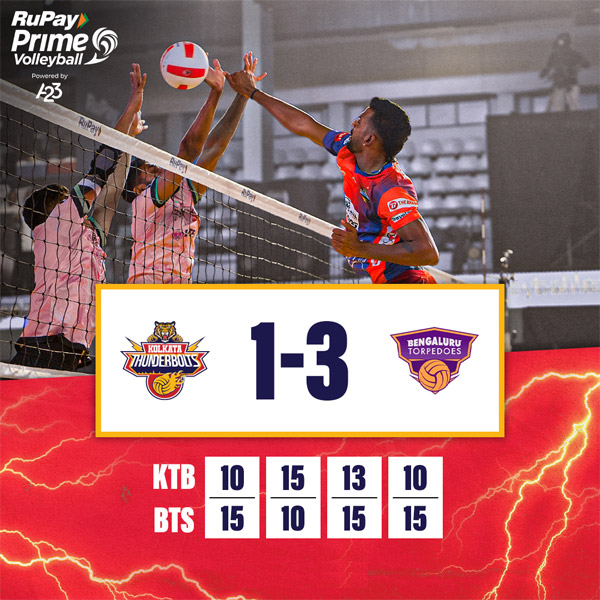 Read more about the article Bengaluru Torpedoes stun defending champions Kolkata Thunderbolts to book ticket to Final