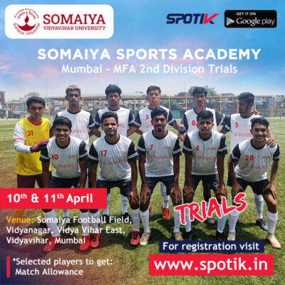 Read more about the article Somaiya Sports Academy 2nd Div Football Selections Trials, Mumbai