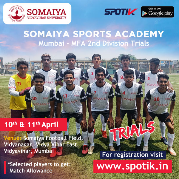 You are currently viewing Somaiya Sports Academy 2nd Div Football Selections Trials, Mumbai