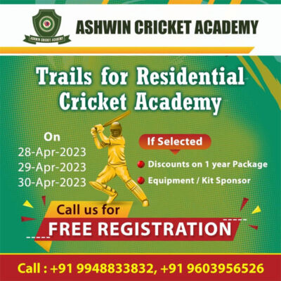 Read more about the article Ashwin Cricket Academy Trials, Hyderabad