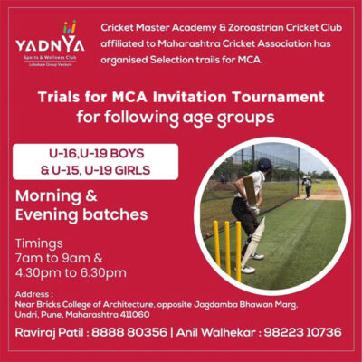 Read more about the article Cricket Master Academy Selection Trials, Pune