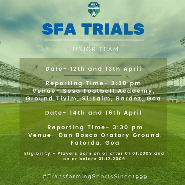 Read more about the article SESA Goa Football Academy Trials