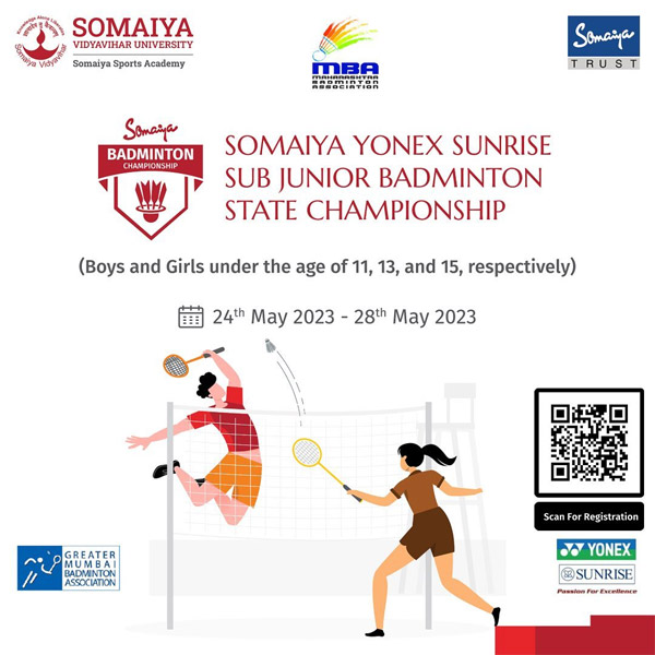 Read more about the article Somaiya Yonex Sunrise Maharashtra Sub. Junior State Open Badminton Tournament 2023