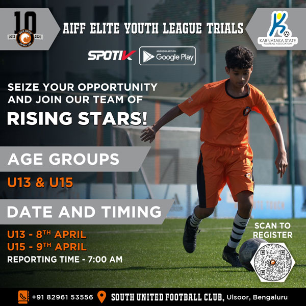You are currently viewing South United FC AIFF Elite Youth League Trials, Bengaluru