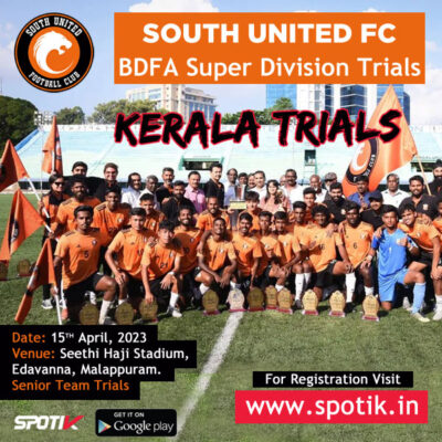 Read more about the article South United FC Senior Team Trials, Kerala