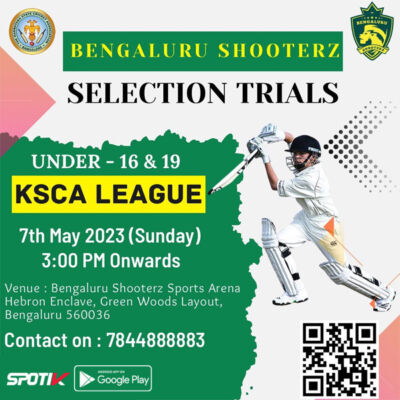 Read more about the article Bengaluru Shooterz Cricket Selection Trials