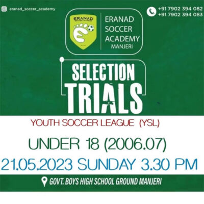 Read more about the article Eranad Soccer Academy Selection Trials, MANJERI, Kerala