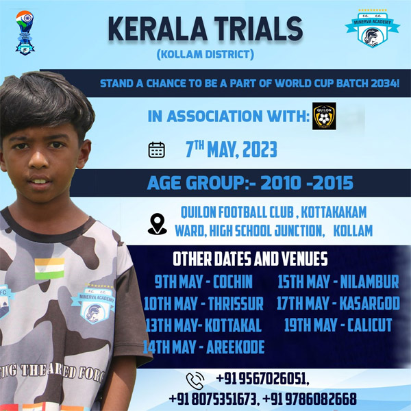Read more about the article Minerva Academy FC Kerala Trials, Kollam