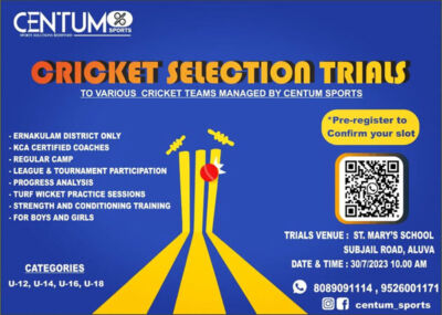 Read more about the article Centum Sports Cricket Trials, Ernakulam