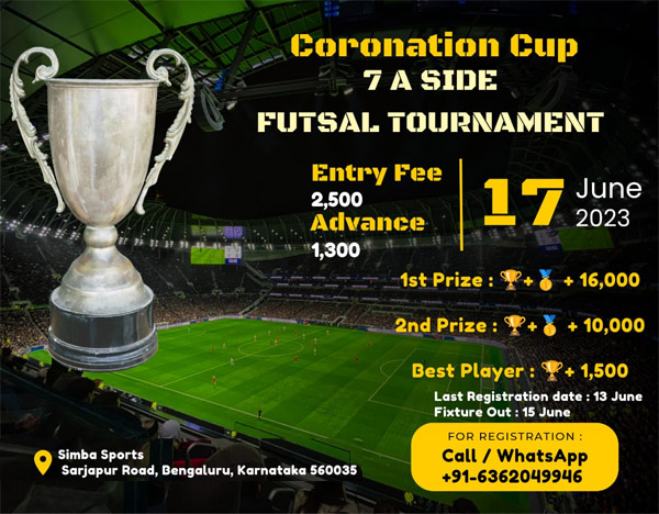 You are currently viewing Coronation Cup 7-A-SIDE Futsal Tournament, Bengaluru