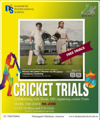 Read more about the article DASHMESH INTERNATIONAL SCHOOL Cricket Trials, Amritsar