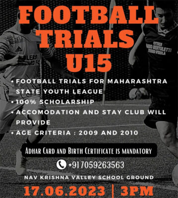 Read more about the article Krishna Valley Football Club U15 Youth League Trials, Maharashtra