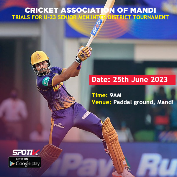 Read more about the article Mandi District Cricket U-23 team Trials, HP