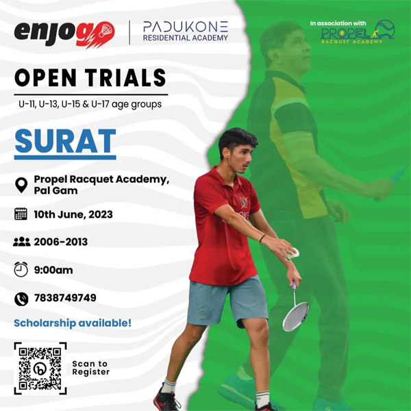 Read more about the article Padukone Badminton Residentials Academy Selection Trials, Surat