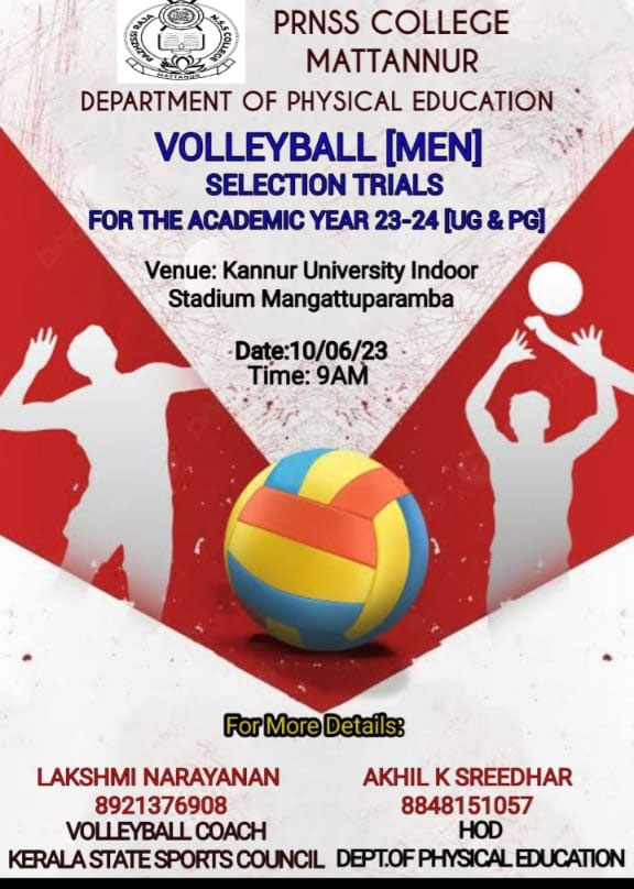 Read more about the article Pazhassi Raja NSS College Volley Ball Selection Trials, Kerala