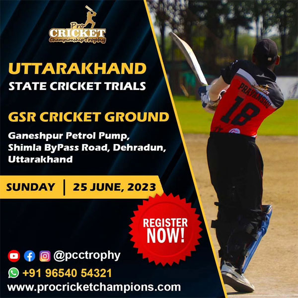 Read more about the article Pro Cricket Championships Trophy UTTARAKHAND Selection Trials