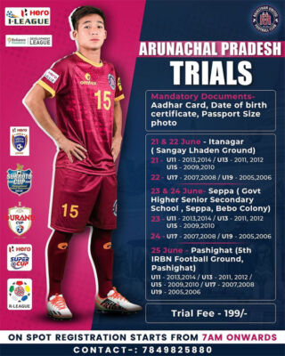 Read more about the article Rajasthan United FC Youth Team Trials, Arunachal