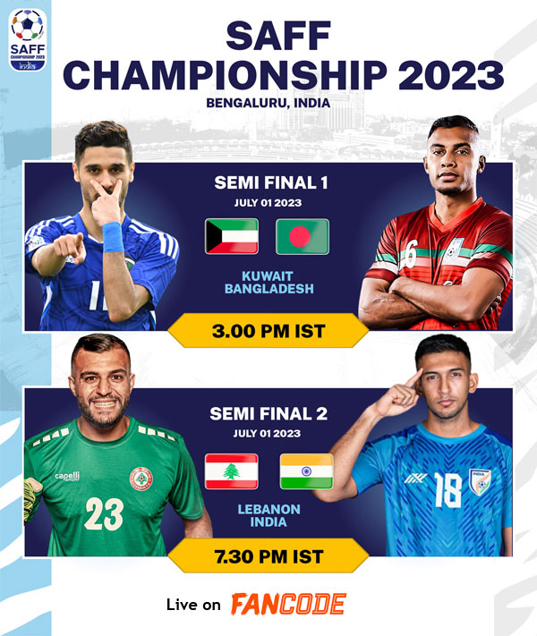 Read more about the article SAFF Championship 2023 : India Vs Lebanon in the  Semi-Final! Live Telecast and Streaming in India.