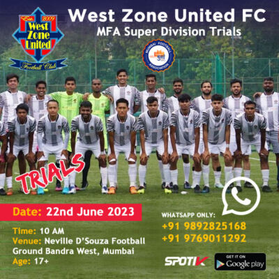 Read more about the article West Zone United FC MFA Super Division Trials, Mumbai