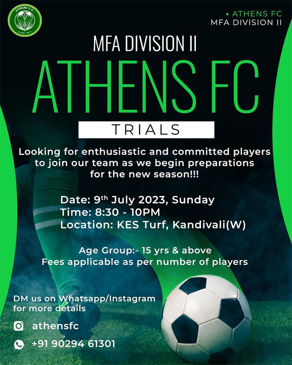 You are currently viewing Athens FC MFA 2nd Div Selection Trials, Mumbai