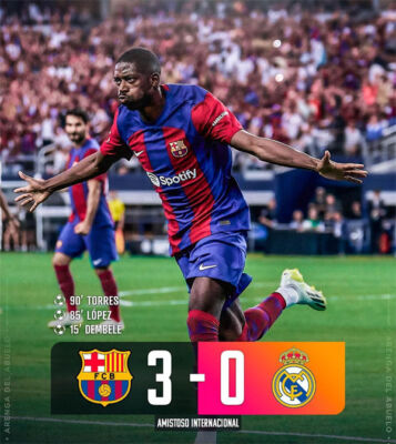 Read more about the article Barcelona vs Real Madrid : Final Score 3-0, Barça win wild El Clásico in Dallas