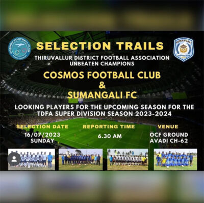 Read more about the article Cosmos Football Club & Sumangali Fc Trials, Thiruvallur