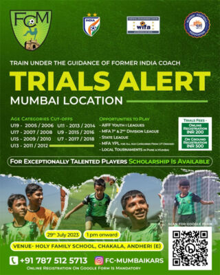 Read more about the article FC of Mumbaikars Youth Team Trials, Mumbai