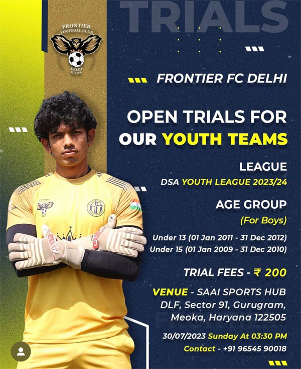 Read more about the article Frontier Football Club Youth Teams Trails, Gurugram