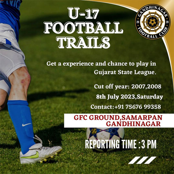 Read more about the article Gandhinagar Football Club U17 Scouting Trials, Gujarat