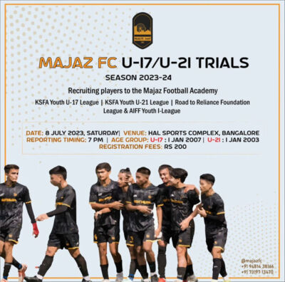 Read more about the article Majaz FC U-17 & U-21 Selection Trials, Bengaluru