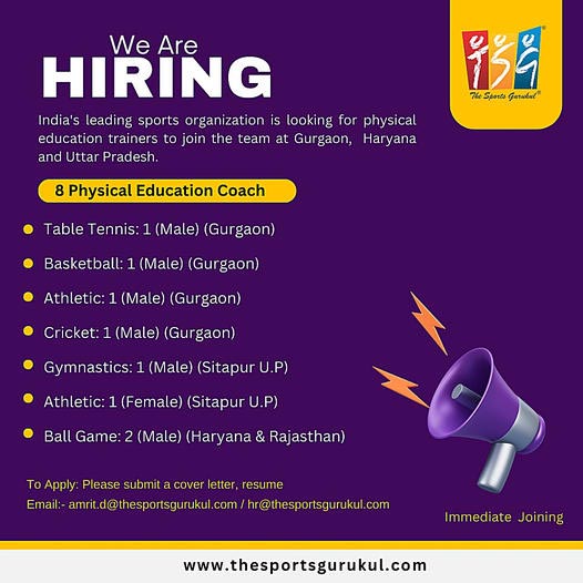 Read more about the article The Sports Gurukul Recruiting Physical Education Coach