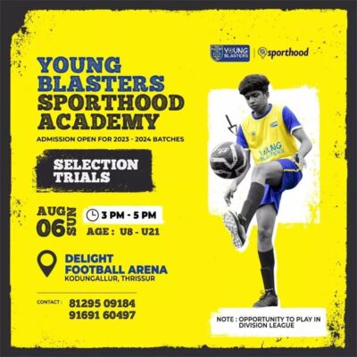 Read more about the article Young Blasters Sporthood Academy selection trials, Thrissur