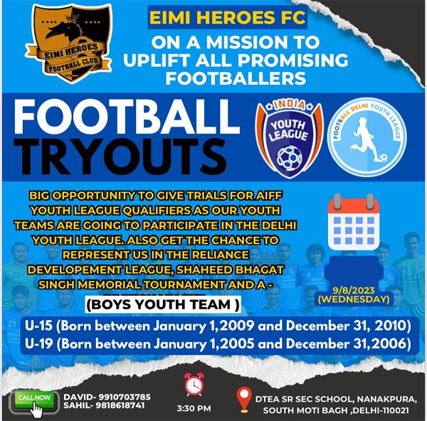 Read more about the article Eimi Heroes Football Academy Youth Team Trials, New Delhi