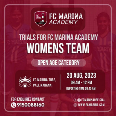 Read more about the article FC Marina Academy Women Team Trial, Tamil Nadu
