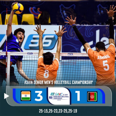 Read more about the article Indian Men’s Volleyball Team Bounces Back with Convincing Victory Over Afghanistan