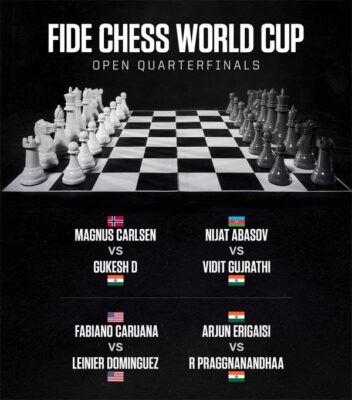 Read more about the article Record-breaking: 4 Indians enter FIDE Chess World Cup quarterfinals – Fixture