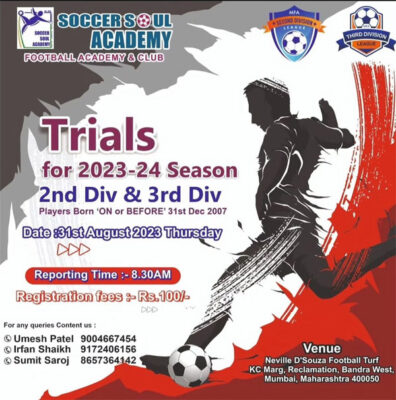 Read more about the article Soccer Soul FC 2nd Division Trials, Mumbai