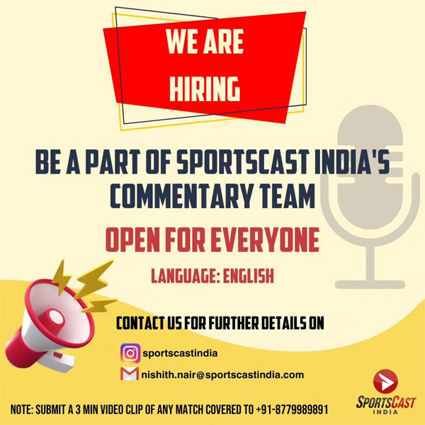 You are currently viewing SportsCast India Hiring Commentator