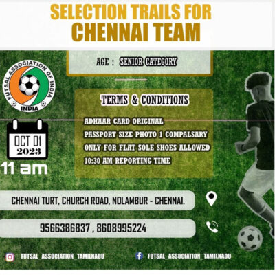 Read more about the article Futsal Selection Trails For Chennai Team.