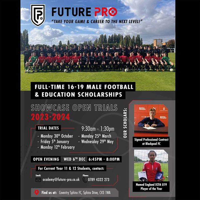 Read more about the article Future Pro Academy Scholarship Trials, United Kingdom