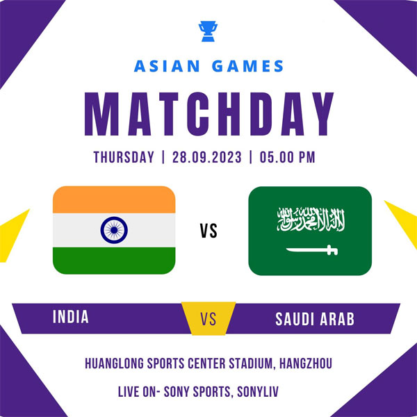 Read more about the article Big Game! India Vs Saudi Arabia – Asian Games clash