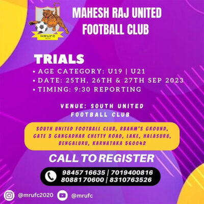 Read more about the article Mahesh Raj United Football Club Trials, Bengaluru