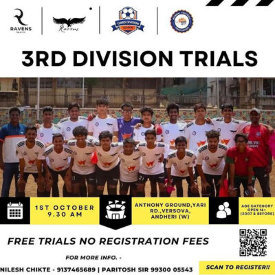 Read more about the article Ravens FC Trials for 3rd Division League, Mumbai