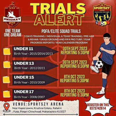 Snigmay Pune FC Trials, Pune