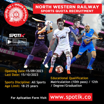 Read more about the article Sports Quota Recruitment : North Western Railway for the year 2023-24 Jaipur