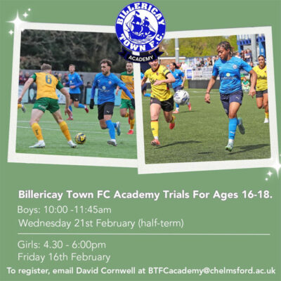Read more about the article Billericay Town FC Football Trials, England