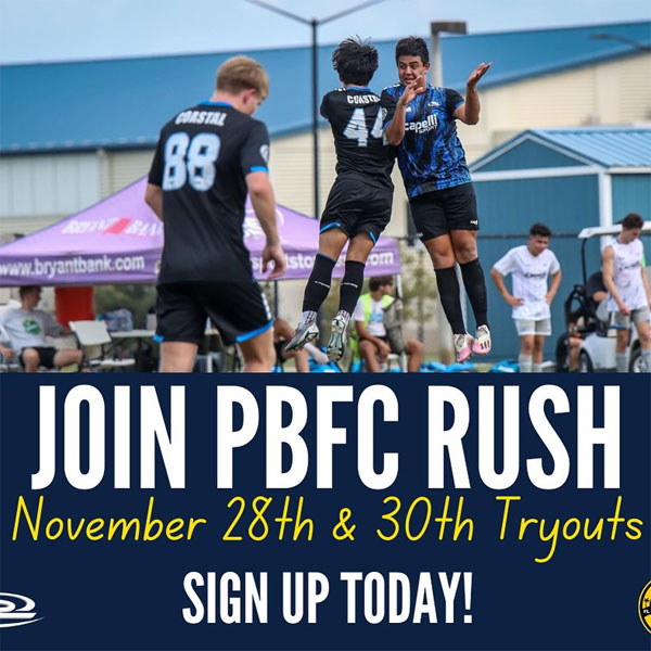 You are currently viewing PBFC Rush Premier and Academy Tryouts, Florida 