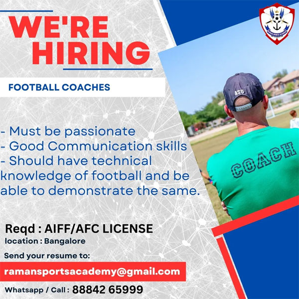 Read more about the article Raman Sports Academy Hiring Football Coaches