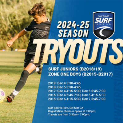 Read more about the article San Diego Surf Soccer Club Tryouts, USA